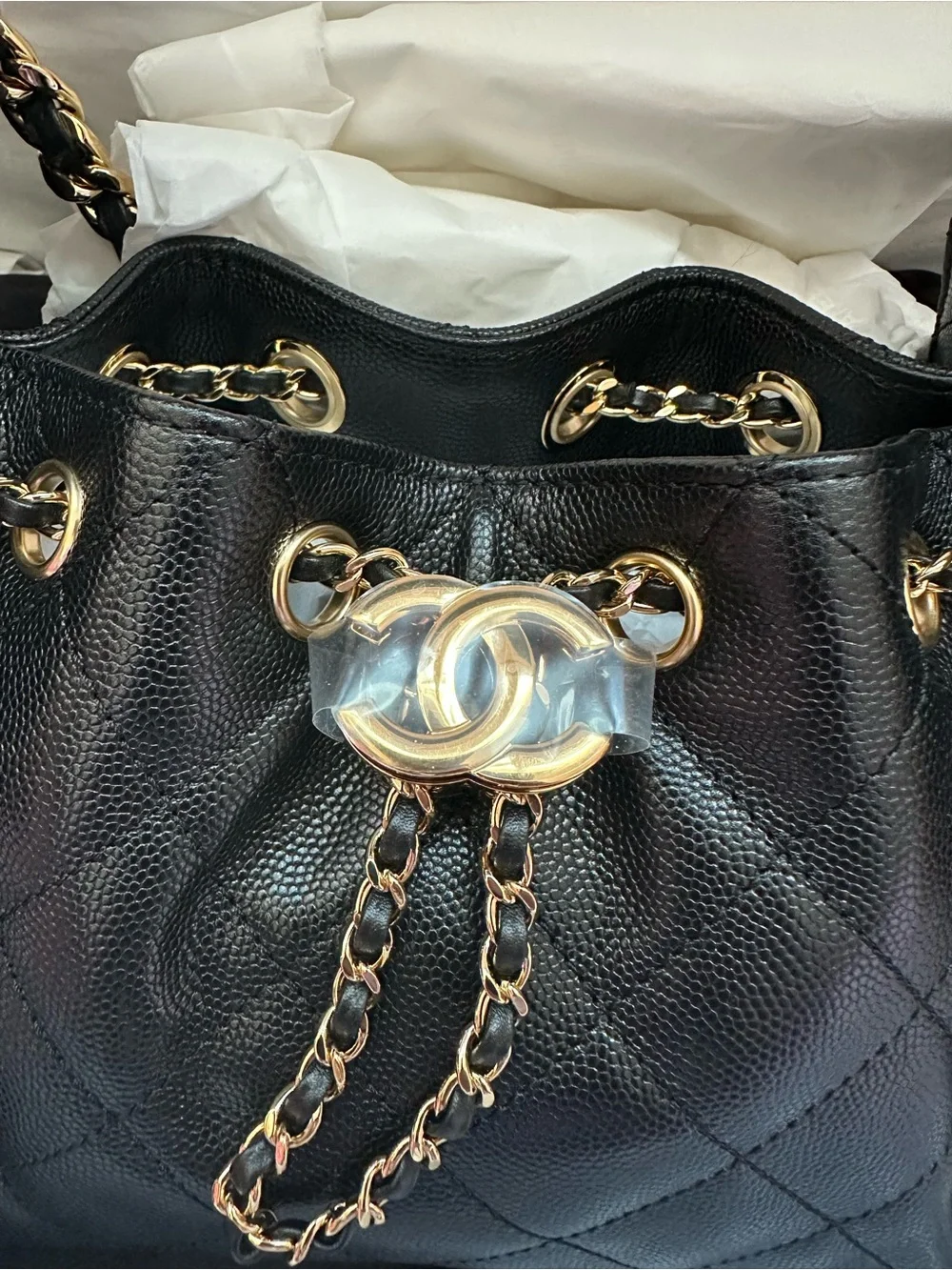 CHANEL 25 mini Black Quilted Leather Shoulder Bag with shinny Gold hardware